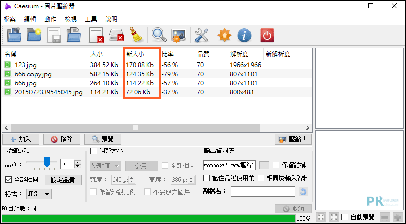 Caesium圖片壓縮軟體5