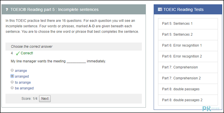 Free-Practice-Tests-for-learners-of-English多益閱讀練習網站