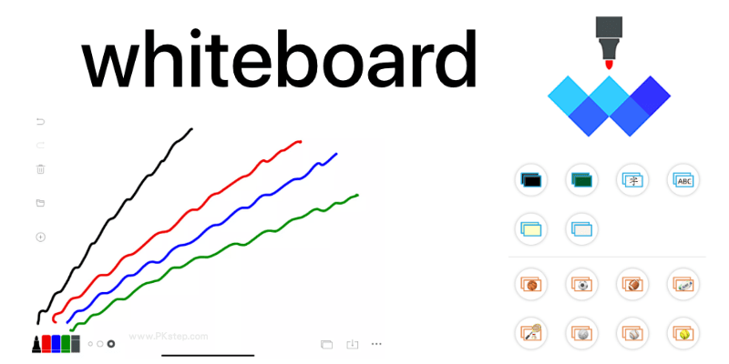 Whiteboard白板app 會議室黑板 筆記橫格紙 畫紙 籃球戰術板 多種空白稿紙模版 Ios Android 痞凱踏踏 Pkstep