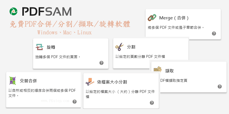 PDFsam免費PDF合併分割擷取旋轉軟體