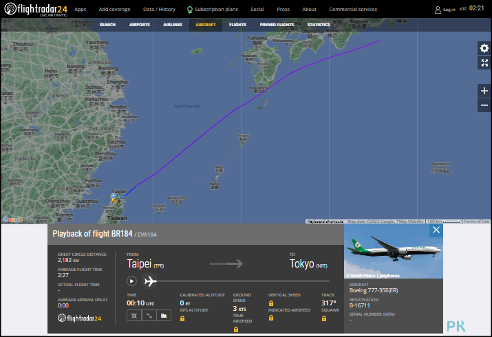 flightradar24飛機即時動態-網頁版2