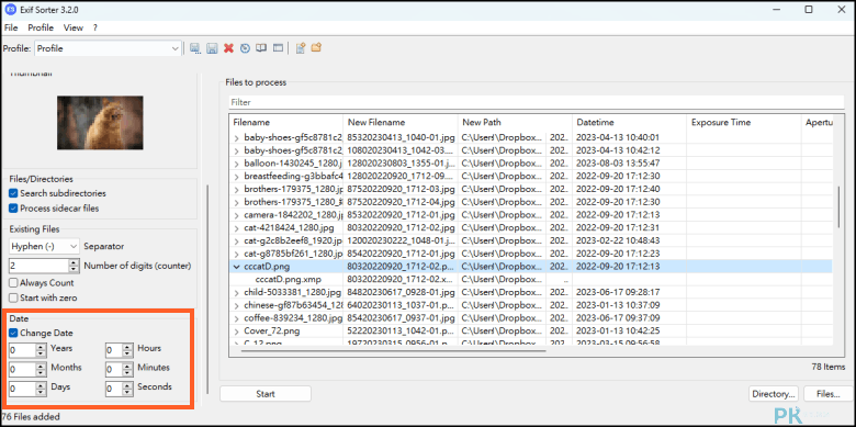 AmoK-Exif-Sorter自動整理電腦照片軟體5