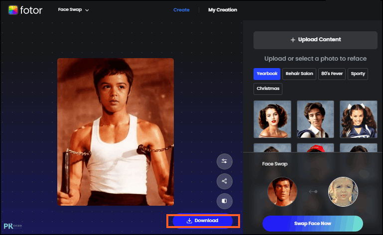 Fotor線上照片換臉4
