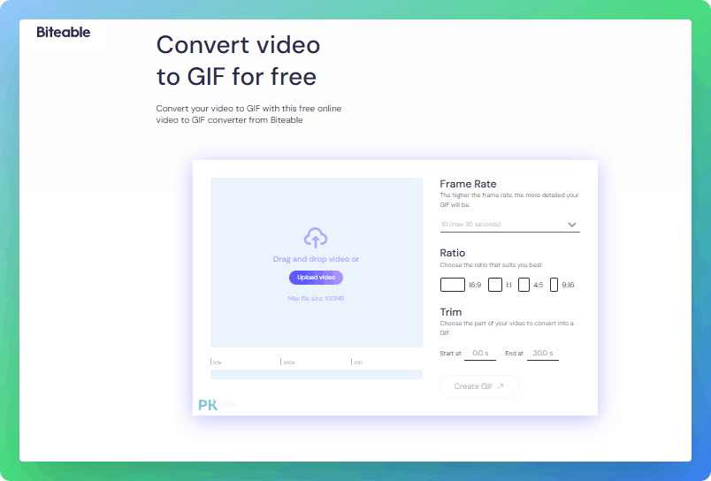 Biteable 線上影片轉GIF工具